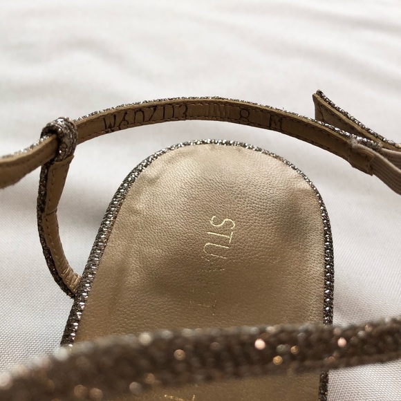 Stuart Weitzman Turning Down Wedge Glitter Sandal - Picture 7 of 10